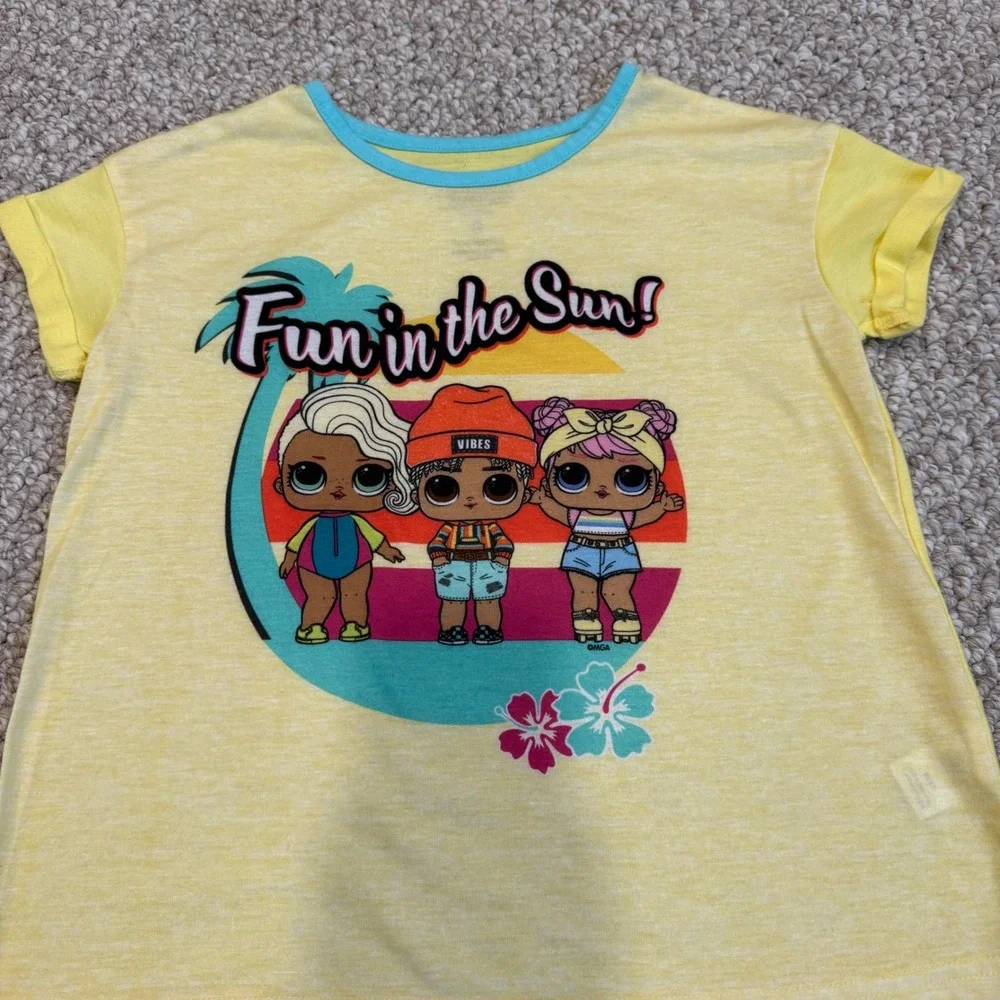 LOL Surprise! Girls' Yellow Fun in the Sun Pajama‎ Set Size 8